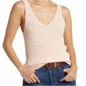 Madewell Peach Knit Sweater Tank Top – Size Large
